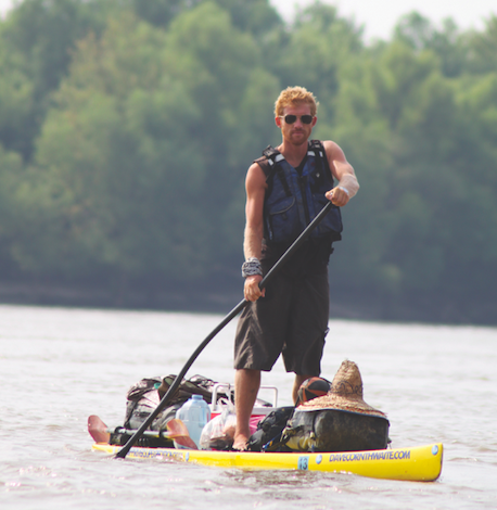 Dave on an adventure down the Mississippi River on a stand up paddleboard.